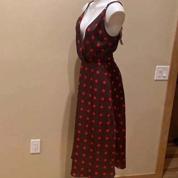 Zara  Polka Dot Dress Brown Red sleeveless dress - Picture 8 of 8